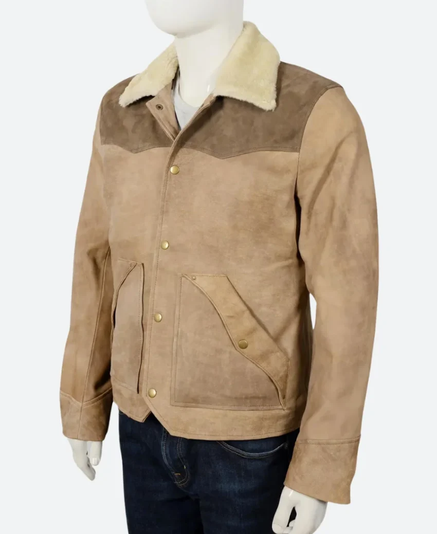 John Dutton Yellowstone Kevin Costner Raw Leather Jacket - Image 5