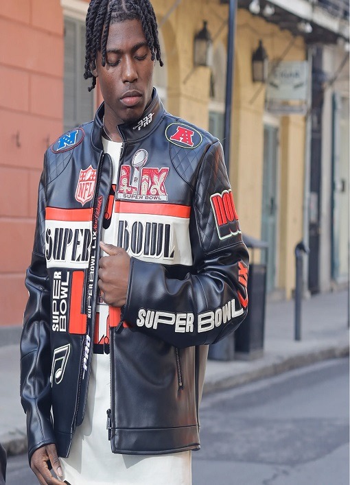 NFL Super Bowl 59 Pinnacle Moto Leather Jacket