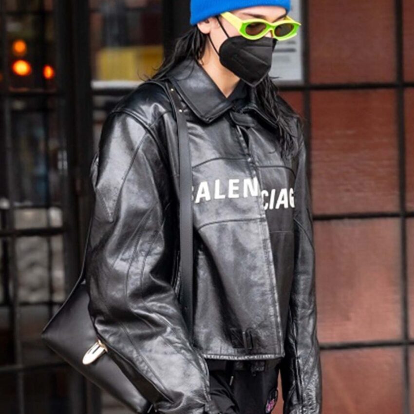 Dua Lipa Balenciaga Leather Jacket