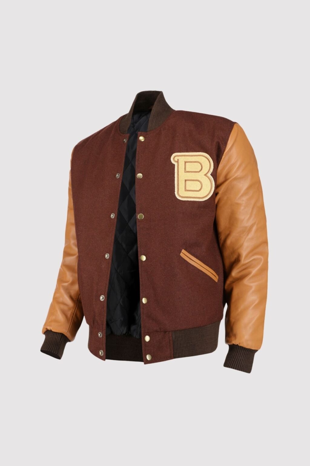 Hotline Miami Brown Letterman Jacket - Image 3