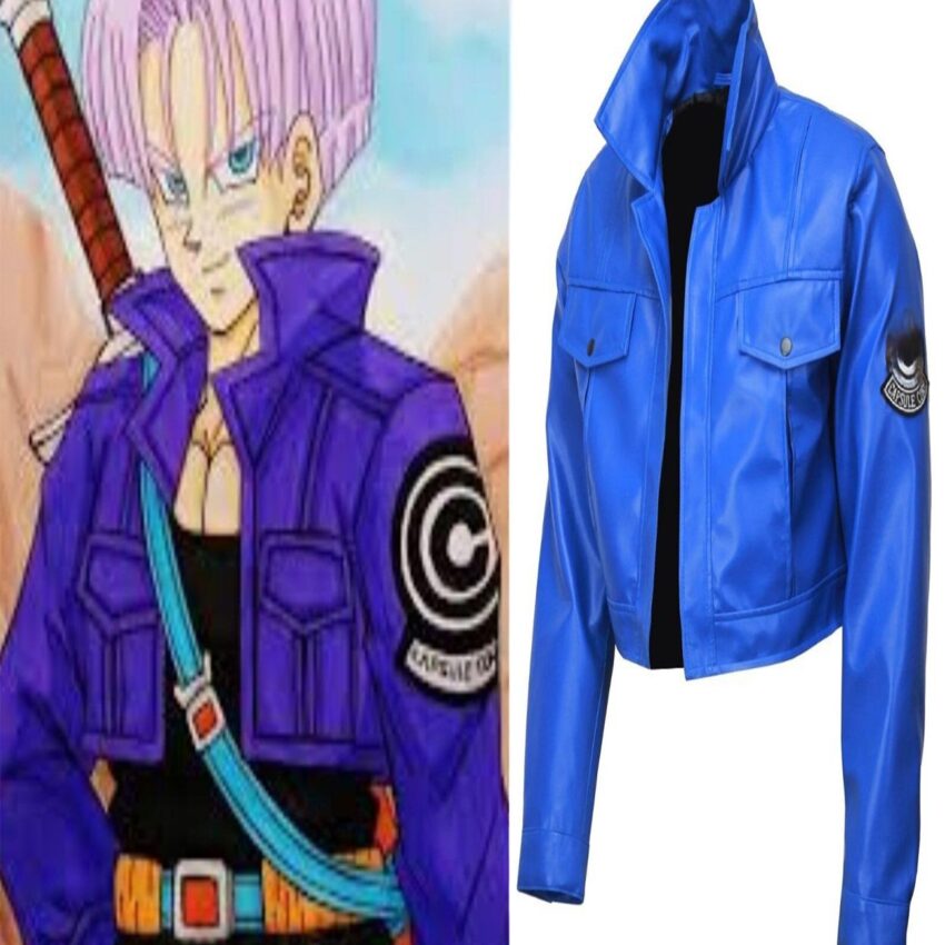 Future Trunks Capsule Corp Blue Leather Crop Jacket