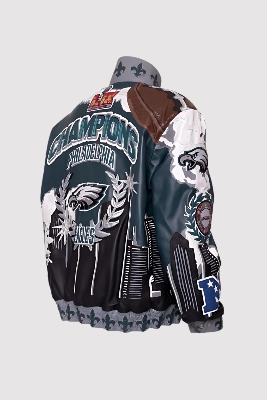 NFL 2025 Super Bowl Champions Philadelphia Eagles Leather Jacket - Image 3