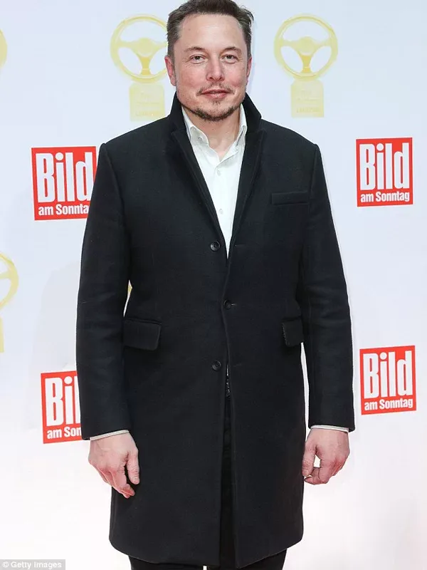 Elon Musk Trench Black Wool Coat