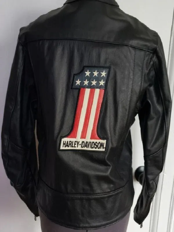 American Flag Harley Davidson Logo Jacket