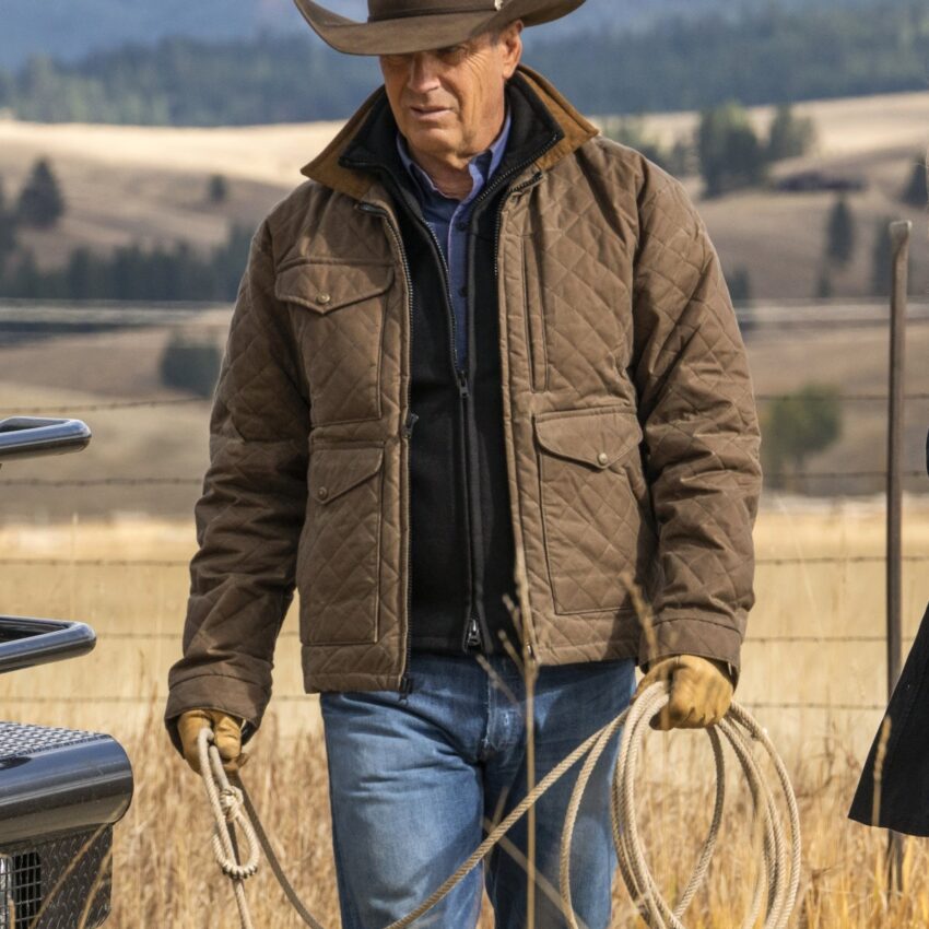 John Dutton Yellowstone Season 4 Quilted Cotton Jacket front view