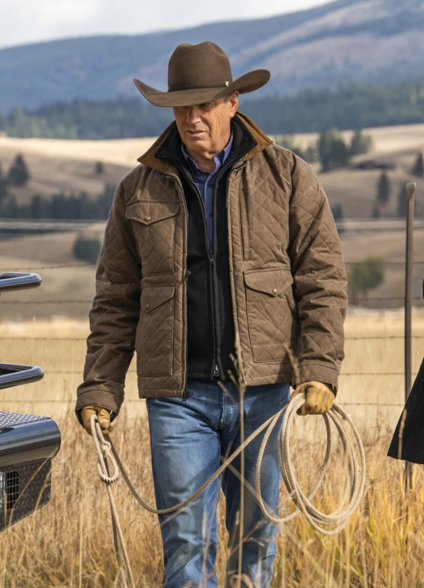 John Dutton Yellowstone Season 4 Quilted Cotton Jacket front view