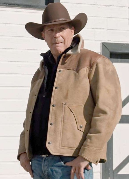 John Dutton Yellowstone Kevin Costner Raw Leather Jacket