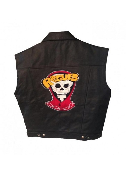 The Warriors Rogues Black Leather Vest