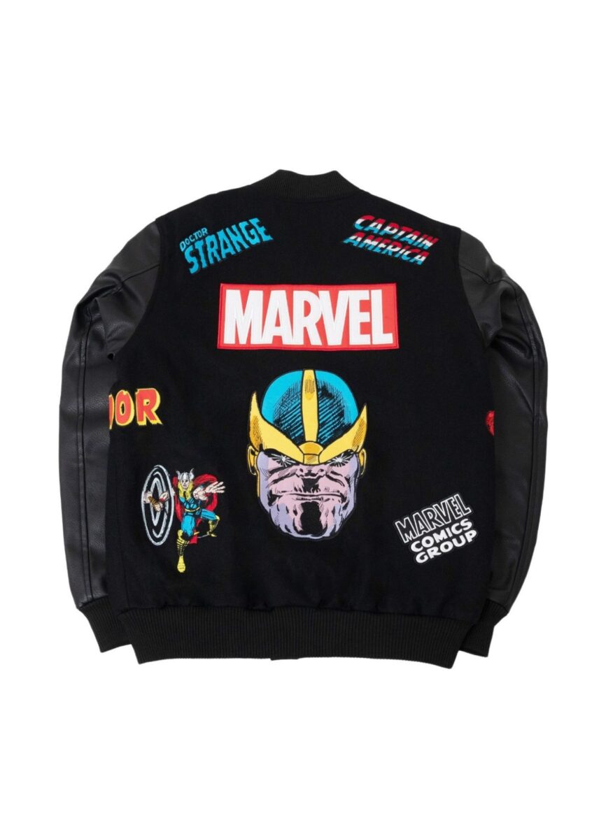 Marvel Classic Black Varsity Jacket - Image 2