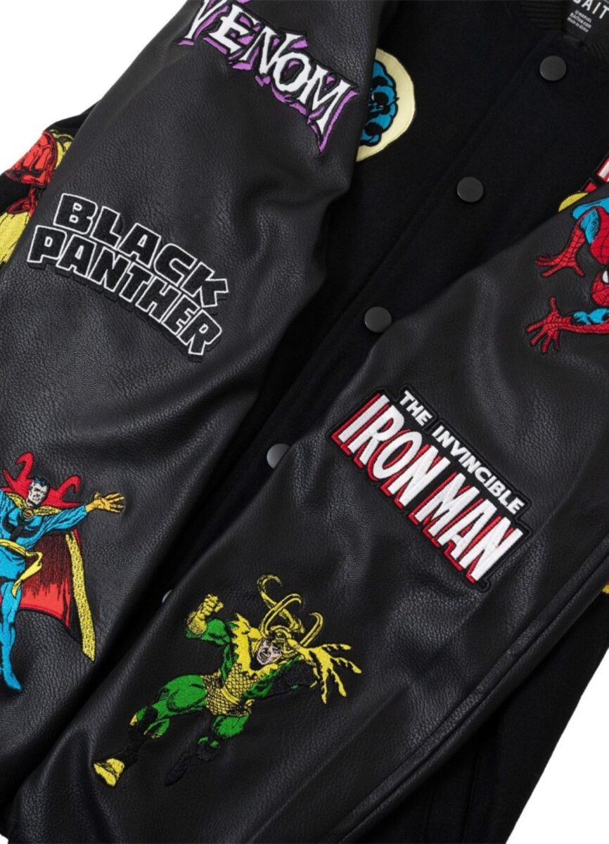 Marvel Classic Black Varsity Jacket - Image 3