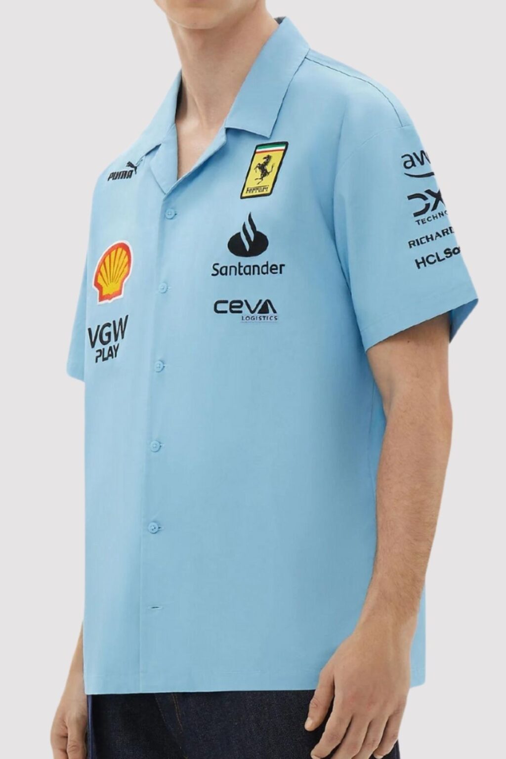 Miami Grand Prix 2024 Scuderia Ferrari Blue Shirt - Image 3