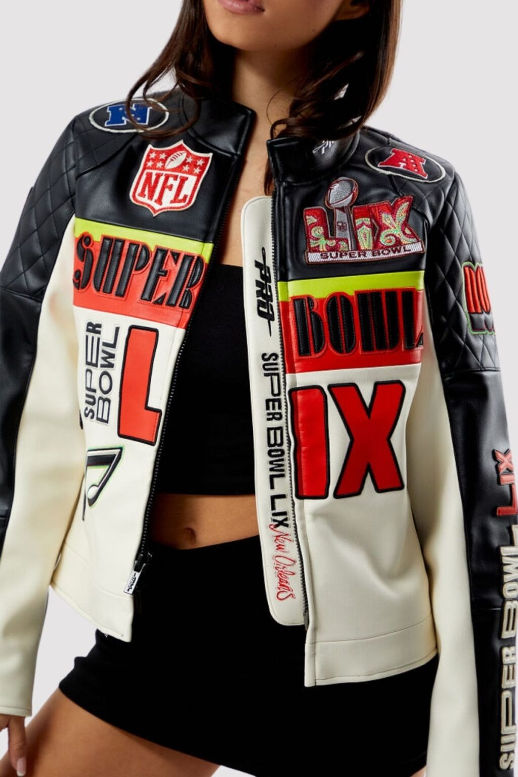 NFL Super Bowl 59 Women’s Pinnacle Moto Leather Jacket - Image 2