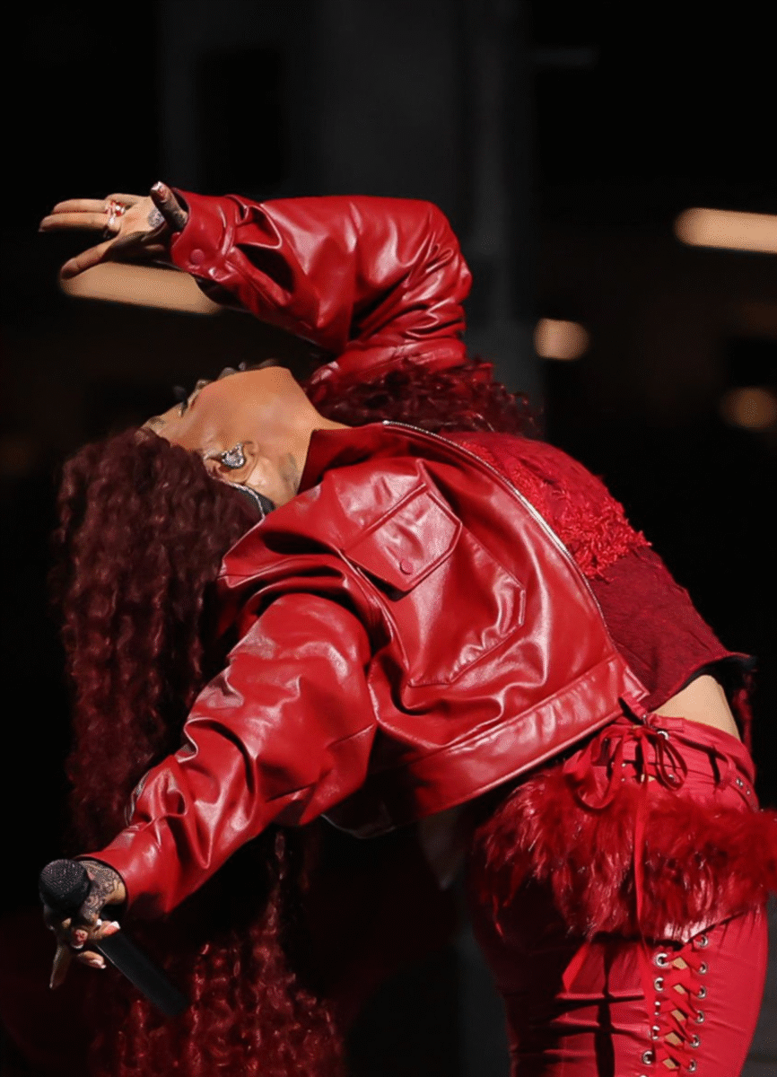SZA Super Bowl LIX Halftime Crybaby Lana Red Leather Jacket - Image 5