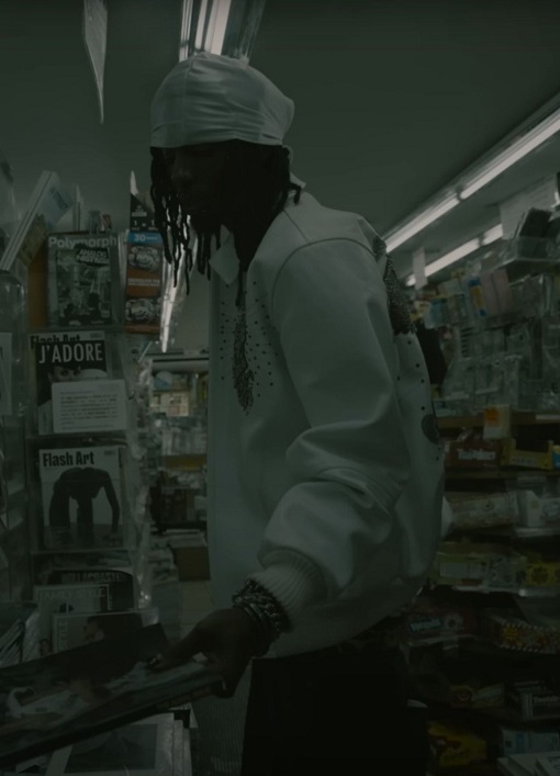 Playboi Carti All Red Pelle Pelle White leather Jacket