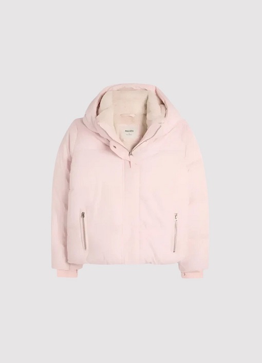 Hollister Pink Puffer Hooded Jacket