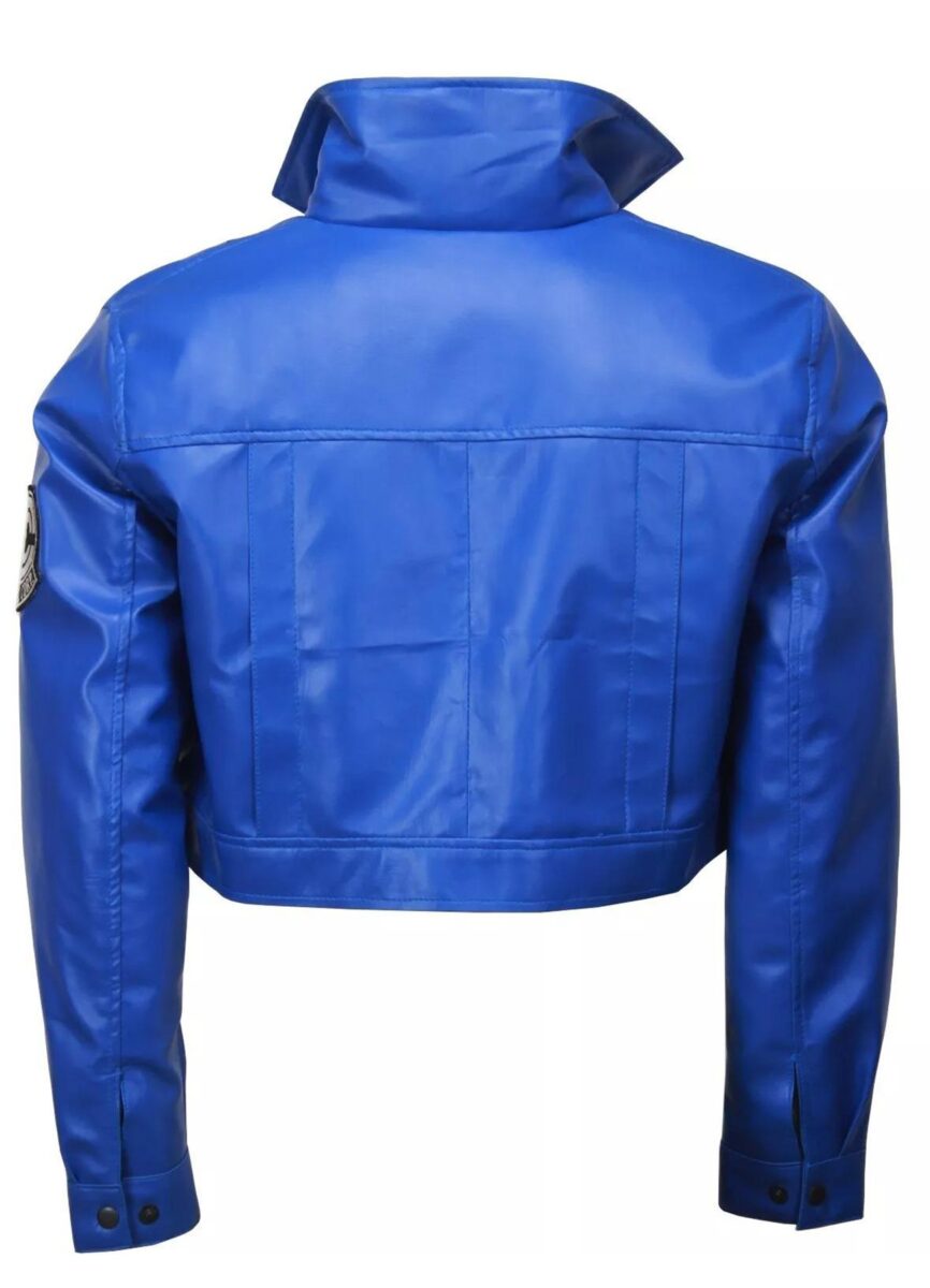 Future Trunks Capsule Corp Blue Leather Crop Jacket - Image 4