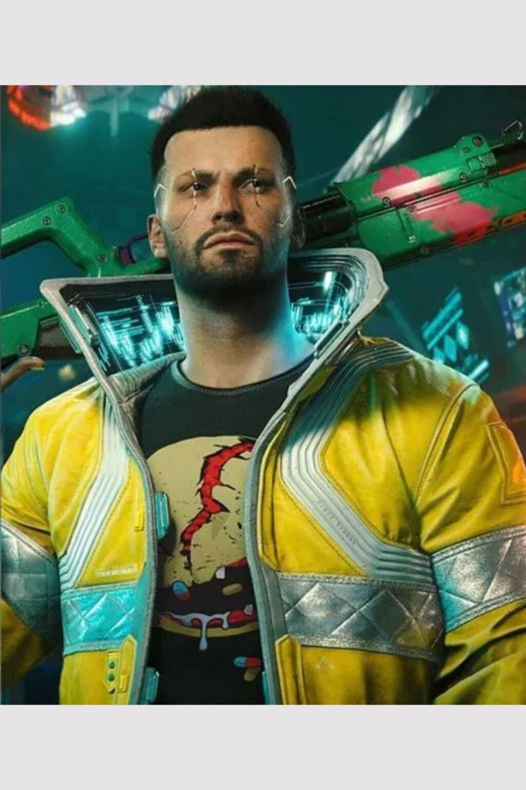 David Martinez Cyberpunk 2077 Yellow Leather Jacket - Image 6