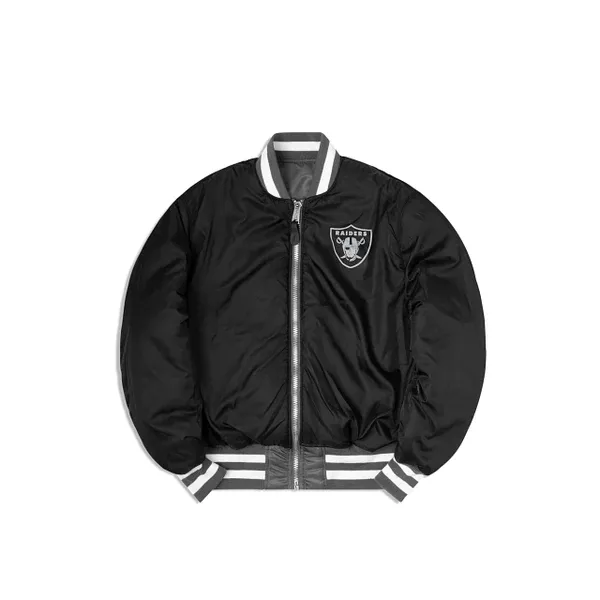 Raiders MA-1 Bomber Reversible Gray Jacket - Image 3