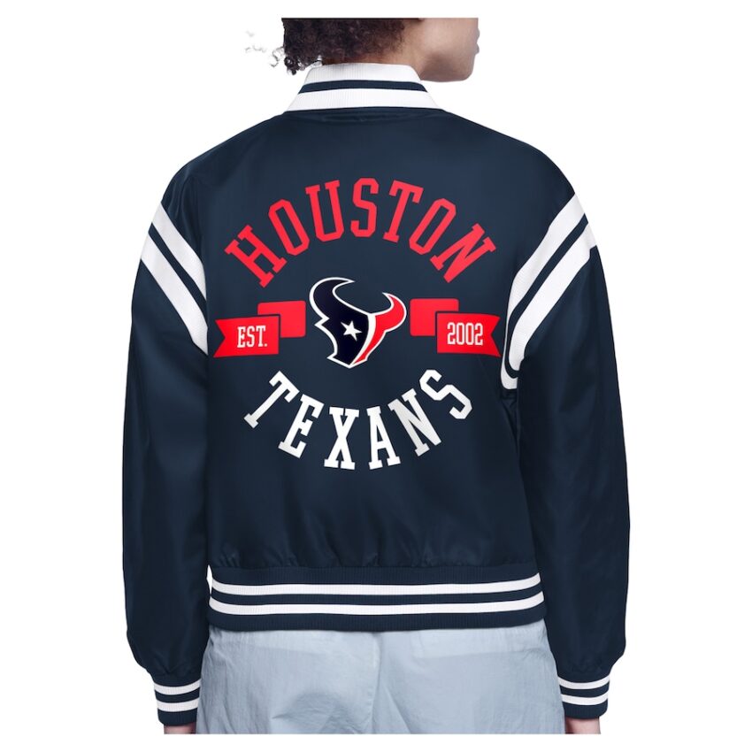 Houston Texans Navy Blue Varsity Jacket - Image 2