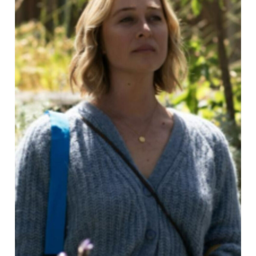 Fake 2024 Asher Keddie Blue Knitted Cardigan
