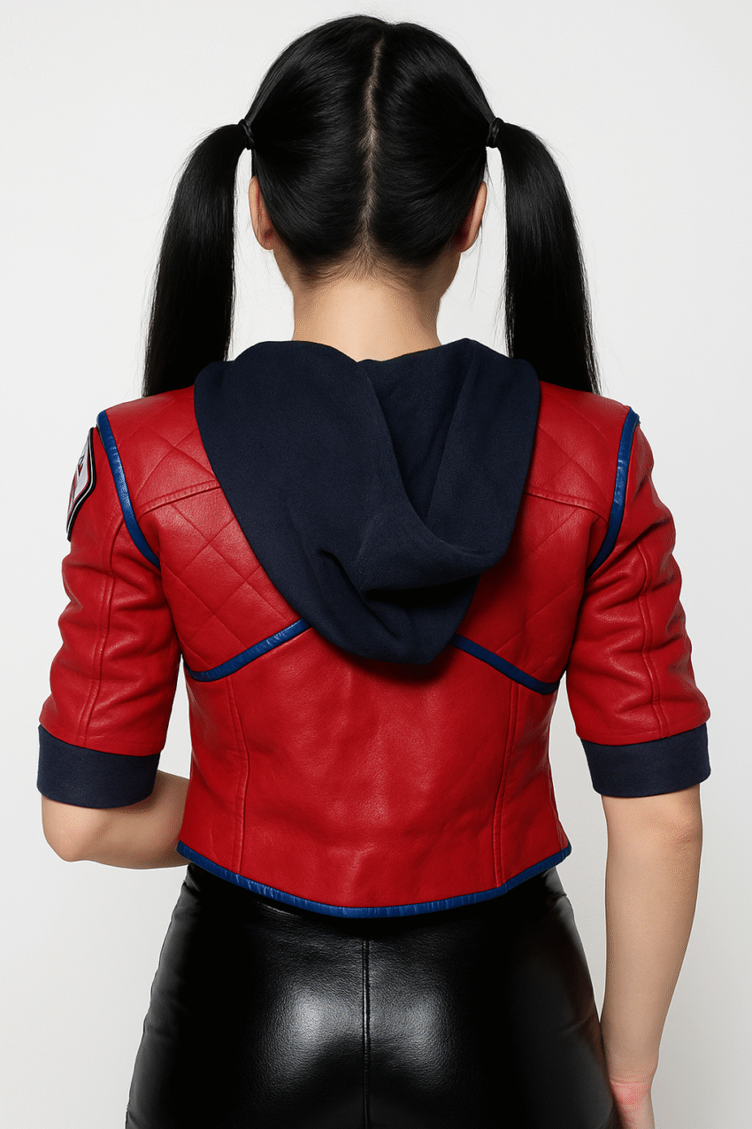 LOL Vi Arcane Jacket Womens Red Leather Jacket - Image 2