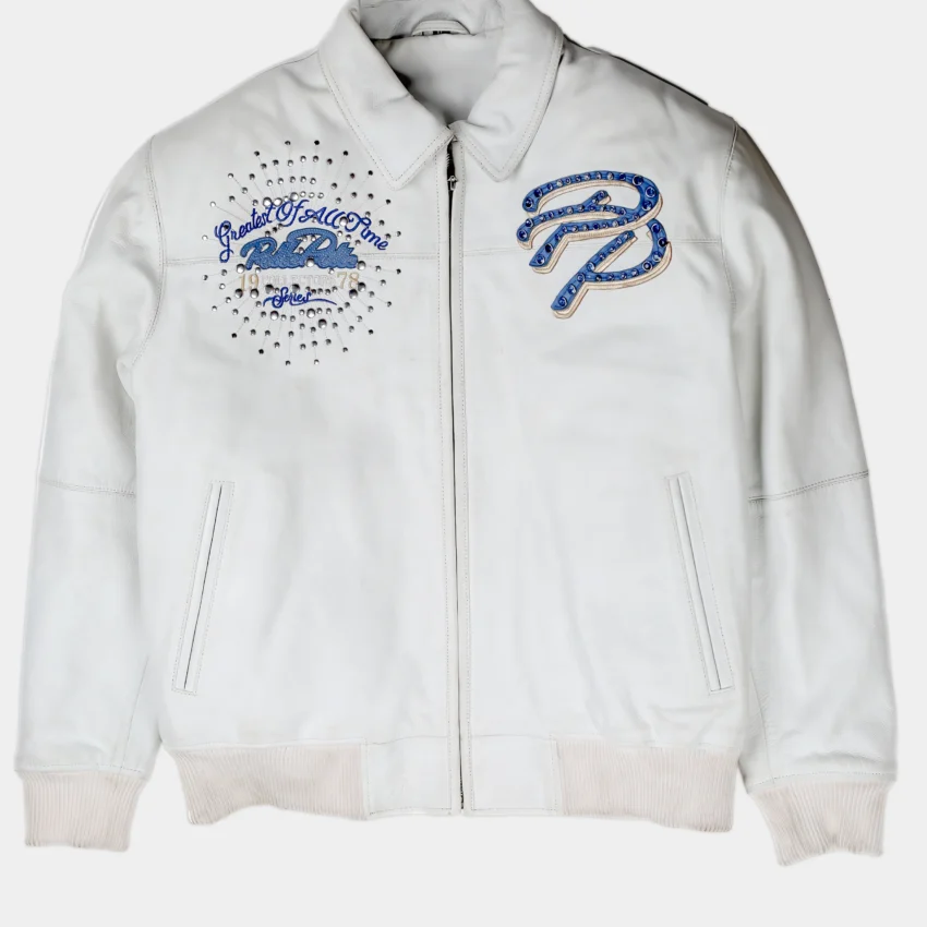 Pelle Pelle Greatest Of All Time White Real Leather Jacket