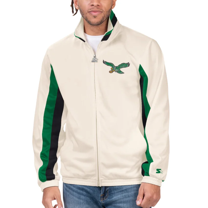 Men’s Philadelphia Eagles Starter White Rebound Track Jacket