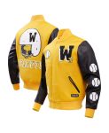 Men’s Yellow Peanuts Woodstock Sports Full-zip Varsity Jacket