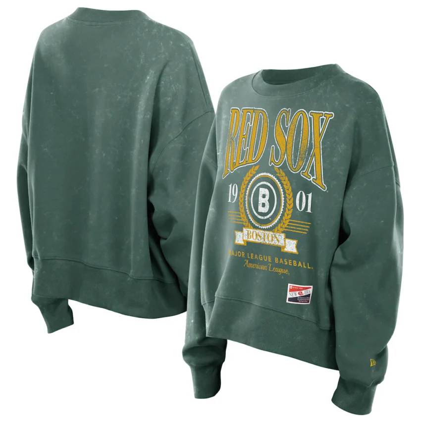 Women's Boston Red Sox New Era Green 2025 Pullover Sweatshirt - Image 2