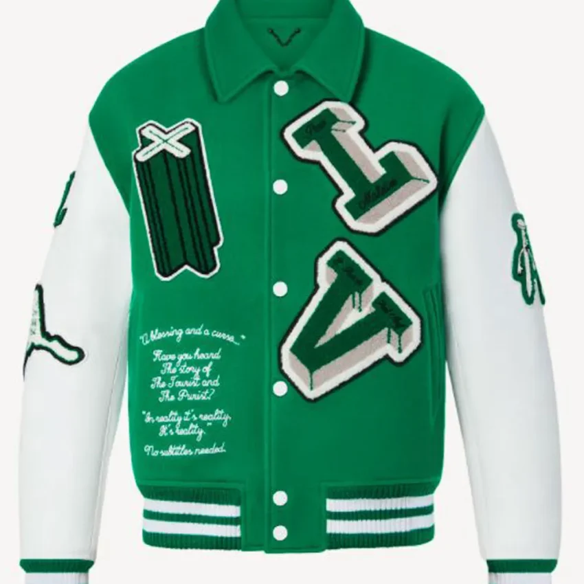 Louis Vuitton Varsity Green and White Jacket