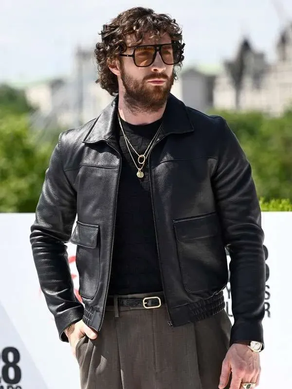 Aaron Taylor-Johnson 28 Years Later 2025 Black Leather Jacket