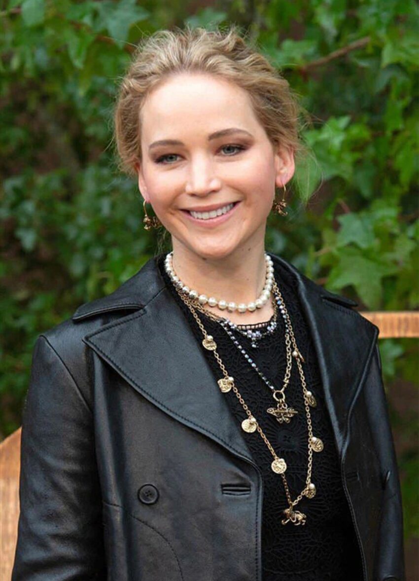 Jennifer Lawrence Black Leather Jacket - Image 2
