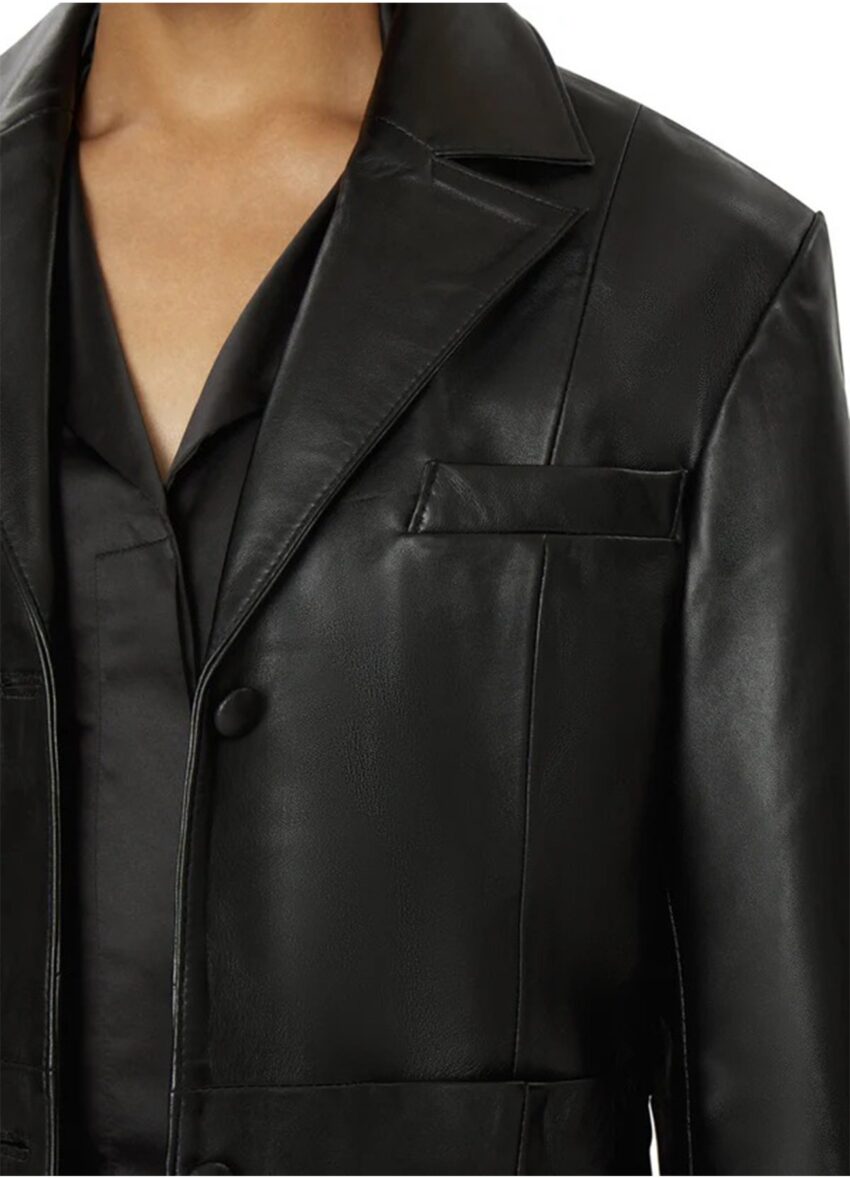 Kendall Jenner Black Leather Blazer - Image 4