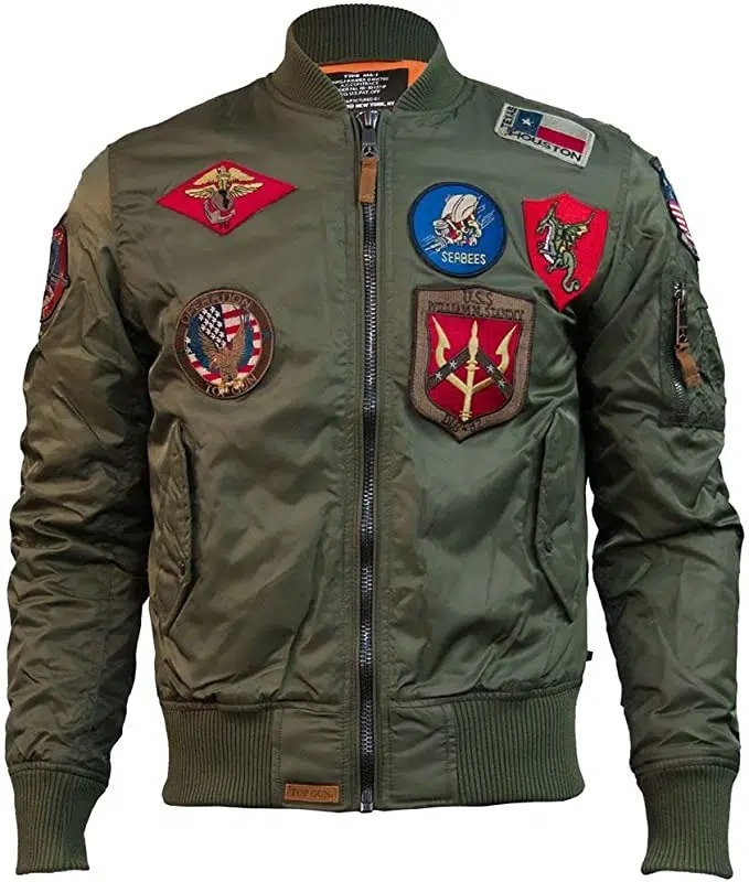 Top Gun MA-1 Nylon Bomber Jacket with Patches
