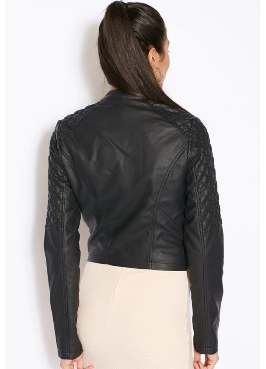 Ariana Grande Black Leather Jacket - Image 2