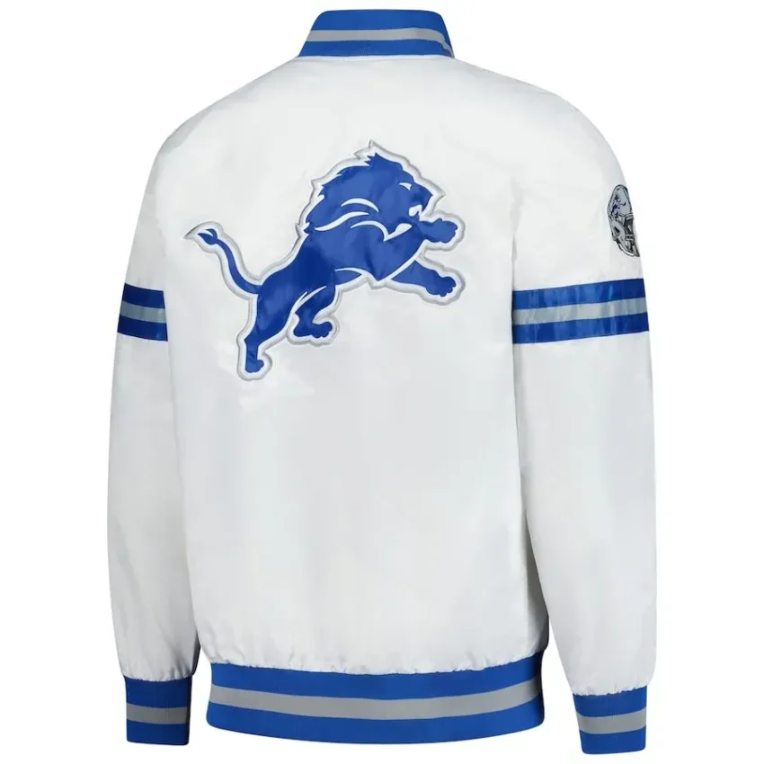 Men’s Detroit Lions Starter White Scout Full-Snap Varsity Jacket - Image 2